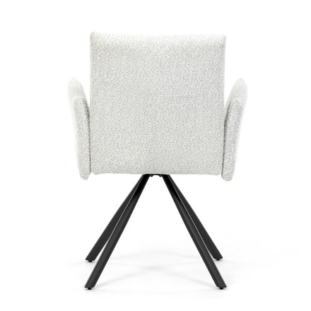 Moderní jídelní židle Autronic Židle jídelní, krémová látka, černý kov, otočný mechanismus 90°90° (LP) - funkce reset (DCH-W1117 CRM2) (7)