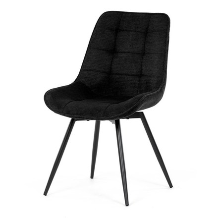 Moderní jídelní židle Autronic Židle jídelní, černá látka, černý kov, otočný mechanismus 90°90° (LP) - funkce reset (HC-T1130 BK2)