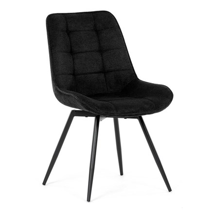 Moderní jídelní židle Autronic Židle jídelní, černá látka, černý kov, otočný mechanismus 90°90° (LP) - funkce reset (HC-T1130 BK2) (12)