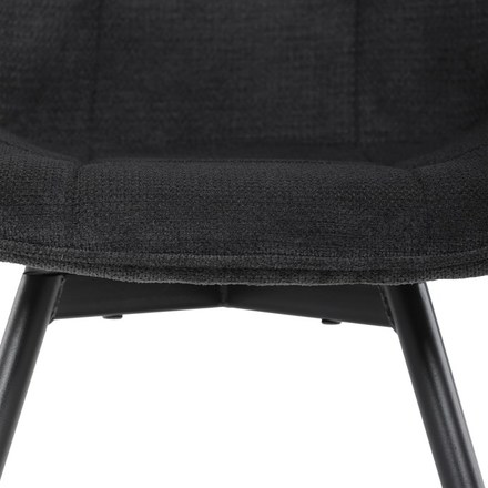 Moderní jídelní židle Autronic Židle jídelní, černá látka, černý kov, otočný mechanismus 90°90° (LP) - funkce reset (HC-T1130 BK2) (26)