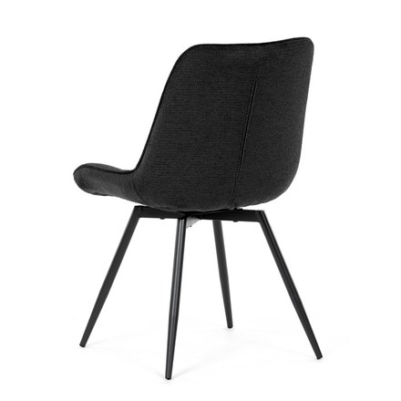 Moderní jídelní židle Autronic Židle jídelní, černá látka, černý kov, otočný mechanismus 90°90° (LP) - funkce reset (HC-T1130 BK2) (6)