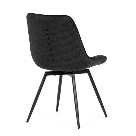 Moderní jídelní židle Autronic Židle jídelní, černá látka, černý kov, otočný mechanismus 90°90° (LP) - funkce reset (HC-T1130 BK2) (8)