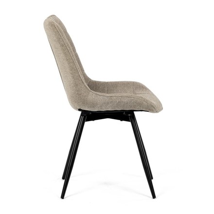 Moderní jídelní židle Autronic Židle jídelní, béžová látka, černý kov, otočný mechanismus 90°90° (LP) - funkce reset (HC-T1130 CAP2) (10)