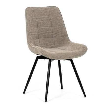 Moderní jídelní židle Autronic Židle jídelní, béžová látka, černý kov, otočný mechanismus 90°90° (LP) - funkce reset (HC-T1130 CAP2) (12)