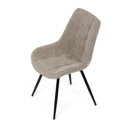 Moderní jídelní židle Autronic Židle jídelní, béžová látka, černý kov, otočný mechanismus 90°90° (LP) - funkce reset (HC-T1130 CAP2) (15)