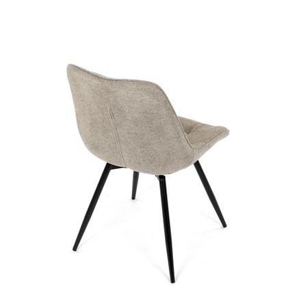 Moderní jídelní židle Autronic Židle jídelní, béžová látka, černý kov, otočný mechanismus 90°90° (LP) - funkce reset (HC-T1130 CAP2) (20)