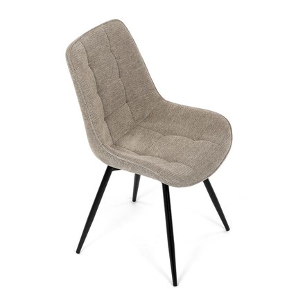 Moderní jídelní židle Autronic Židle jídelní, béžová látka, černý kov, otočný mechanismus 90°90° (LP) - funkce reset (HC-T1130 CAP2) (23)