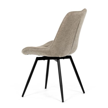 Moderní jídelní židle Autronic Židle jídelní, béžová látka, černý kov, otočný mechanismus 90°90° (LP) - funkce reset (HC-T1130 CAP2) (5)