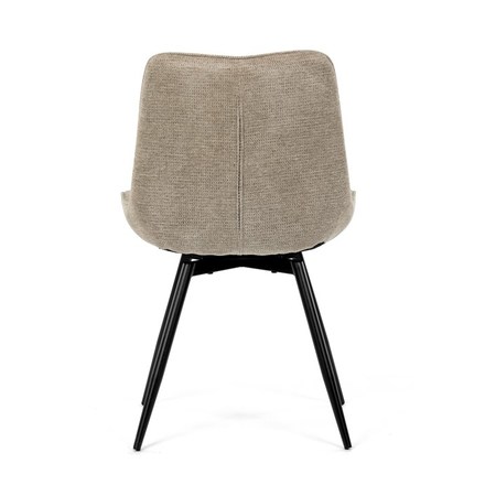 Moderní jídelní židle Autronic Židle jídelní, béžová látka, černý kov, otočný mechanismus 90°90° (LP) - funkce reset (HC-T1130 CAP2) (7)