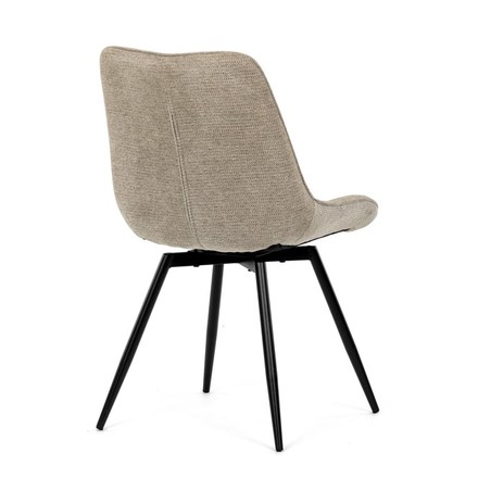 Moderní jídelní židle Autronic Židle jídelní, béžová látka, černý kov, otočný mechanismus 90°90° (LP) - funkce reset (HC-T1130 CAP2) (8)