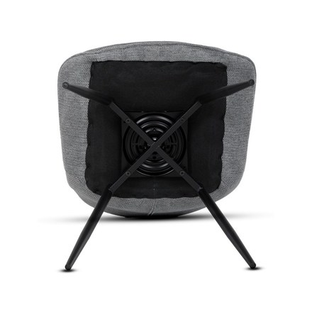 Moderní jídelní židle Autronic Židle jídelní, šedá látka, černý kov, otočný mechanismus 90°90° (LP) - funkce reset (HC-T1130 GREY2) (31)