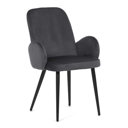 Moderní jídelní židle Autronic Židle jidelní, šedá látka, černá kovová noha (DCL-X7129 GREY2) (32)