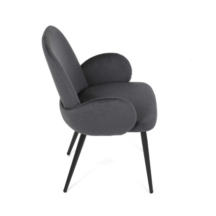 Moderní jídelní židle Autronic Židle jidelní, šedá látka, černá kovová noha (DCL-X7129 GREY2) (8)