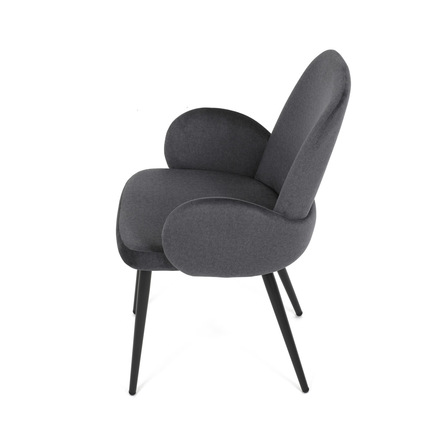 Moderní jídelní židle Autronic Židle jidelní, šedá látka, černá kovová noha (DCL-X7129 GREY2) (10)