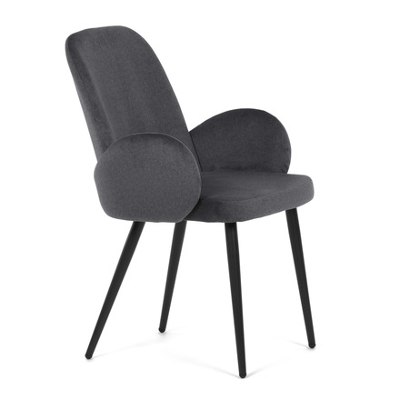 Moderní jídelní židle Autronic Židle jidelní, šedá látka, černá kovová noha (DCL-X7129 GREY2) (1)