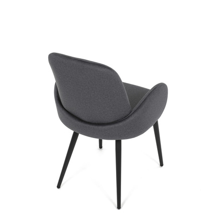 Moderní jídelní židle Autronic Židle jidelní, šedá látka, černá kovová noha (DCL-X7129 GREY2) (12)
