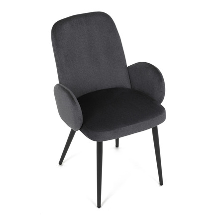 Moderní jídelní židle Autronic Židle jidelní, šedá látka, černá kovová noha (DCL-X7129 GREY2) (15)