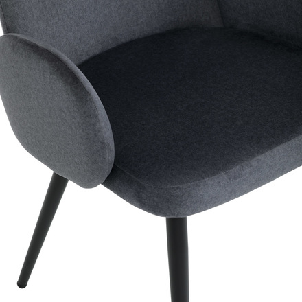 Moderní jídelní židle Autronic Židle jidelní, šedá látka, černá kovová noha (DCL-X7129 GREY2) (17)