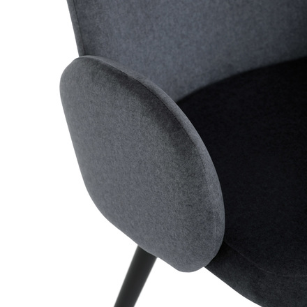 Moderní jídelní židle Autronic Židle jidelní, šedá látka, černá kovová noha (DCL-X7129 GREY2) (18)