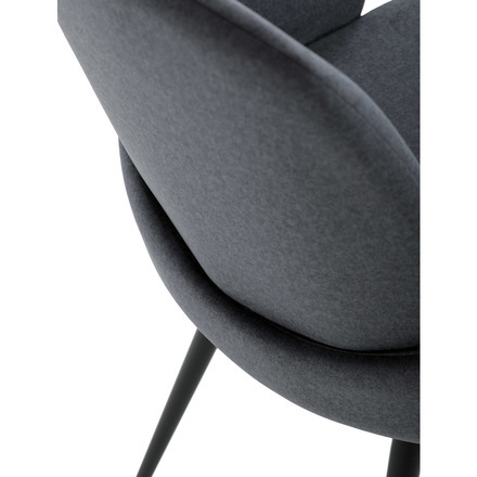 Moderní jídelní židle Autronic Židle jidelní, šedá látka, černá kovová noha (DCL-X7129 GREY2) (21)