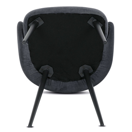 Moderní jídelní židle Autronic Židle jidelní, šedá látka, černá kovová noha (DCL-X7129 GREY2) (22)