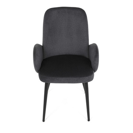 Moderní jídelní židle Autronic Židle jidelní, šedá látka, černá kovová noha (DCL-X7129 GREY2) (2)