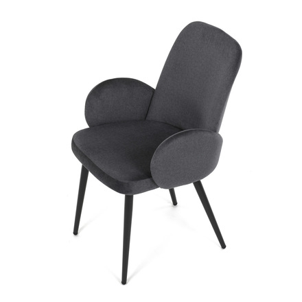 Moderní jídelní židle Autronic Židle jidelní, šedá látka, černá kovová noha (DCL-X7129 GREY2) (3)