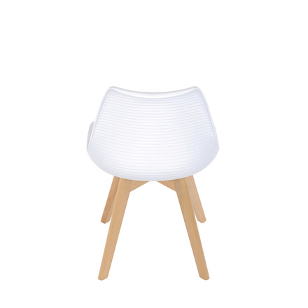 Moderní jídelní židle Autronic Židle jídelní, bílá plastová skořepina, sedák šedá látka, masiv přírodní buk (CT-X7056 GREY) (23)