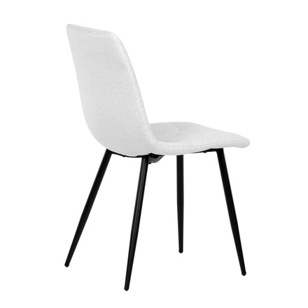 Moderní jídelní židle Autronic Židle jídelní, bílá látka, čtyřnohá kovová podnož, černý mat (DCL-X7015 WT2) (33)