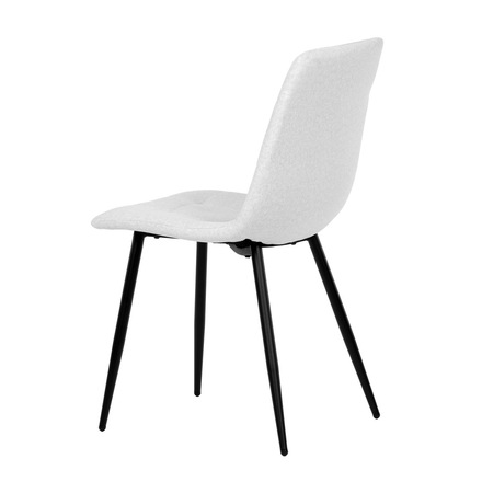 Moderní jídelní židle Autronic Židle jídelní, bílá látka, čtyřnohá kovová podnož, černý mat (DCL-X7015 WT2)