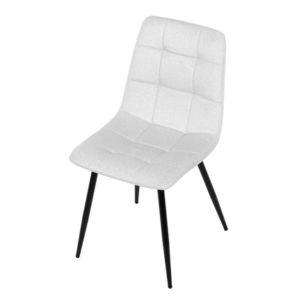 Moderní jídelní židle Autronic Židle jídelní, bílá látka, čtyřnohá kovová podnož, černý mat (DCL-X7015 WT2) (6)