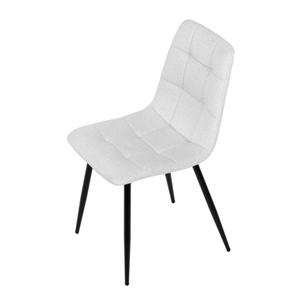 Moderní jídelní židle Autronic Židle jídelní, bílá látka, čtyřnohá kovová podnož, černý mat (DCL-X7015 WT2) (7)