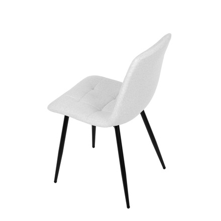 Moderní jídelní židle Autronic Židle jídelní, bílá látka, čtyřnohá kovová podnož, černý mat (DCL-X7015 WT2) (8)