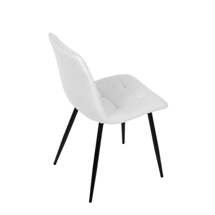 Moderní jídelní židle Autronic Židle jídelní, bílá látka, čtyřnohá kovová podnož, černý mat (DCL-X7015 WT2) (12)