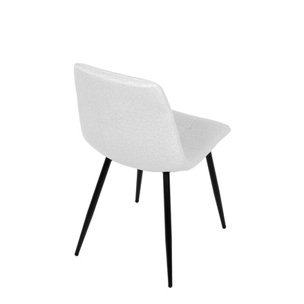 Moderní jídelní židle Autronic Židle jídelní, bílá látka, čtyřnohá kovová podnož, černý mat (DCL-X7015 WT2) (14)