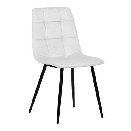Moderní jídelní židle Autronic Židle jídelní, bílá látka, čtyřnohá kovová podnož, černý mat (DCL-X7015 WT2) (5)
