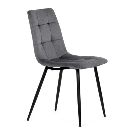 Moderní jídelní židle Autronic Židle jídelní, šedá látka, čtyřnohá kovová podnož, černý mat (DCL-X7015 GREY2) (12)