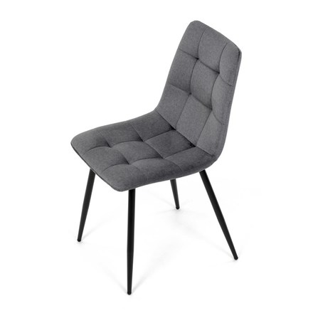 Moderní jídelní židle Autronic Židle jídelní, šedá látka, čtyřnohá kovová podnož, černý mat (DCL-X7015 GREY2) (16)