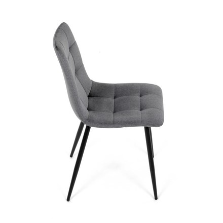 Moderní jídelní židle Autronic Židle jídelní, šedá látka, čtyřnohá kovová podnož, černý mat (DCL-X7015 GREY2) (23)