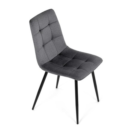 Moderní jídelní židle Autronic Židle jídelní, šedá látka, čtyřnohá kovová podnož, černý mat (DCL-X7015 GREY2) (24)