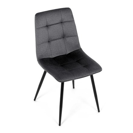 Moderní jídelní židle Autronic Židle jídelní, šedá látka, čtyřnohá kovová podnož, černý mat (DCL-X7015 GREY2) (25)
