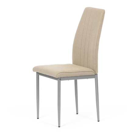 Moderní jídelní židle Autronic Židle jídelní, béžová látka, šedé kovové nohy (DCL-379 BG2) (3)