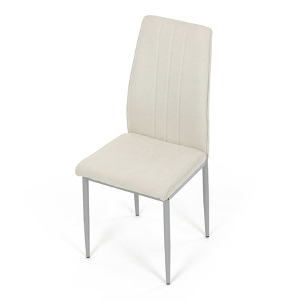 Moderní jídelní židle Autronic Židle jídelní, krémová látka, šedé kovové nohy (DCL-379 CRM2) (14)