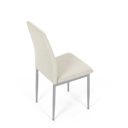 Moderní jídelní židle Autronic Židle jídelní, krémová látka, šedé kovové nohy (DCL-379 CRM2) (21)