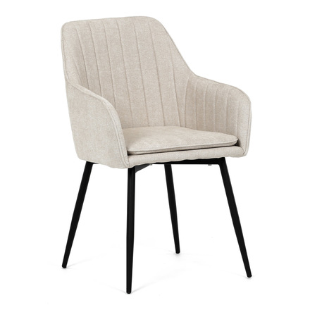 Moderní jídelní židle Autronic Židle jídelní, krémová látka, černý kov (DCL-221 CRM2) (12)