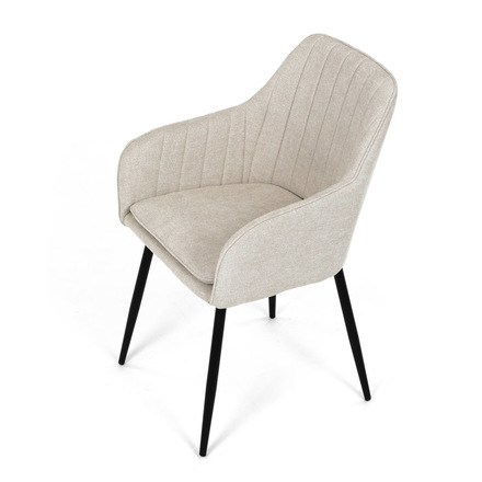 Moderní jídelní židle Autronic Židle jídelní, krémová látka, černý kov (DCL-221 CRM2) (15)