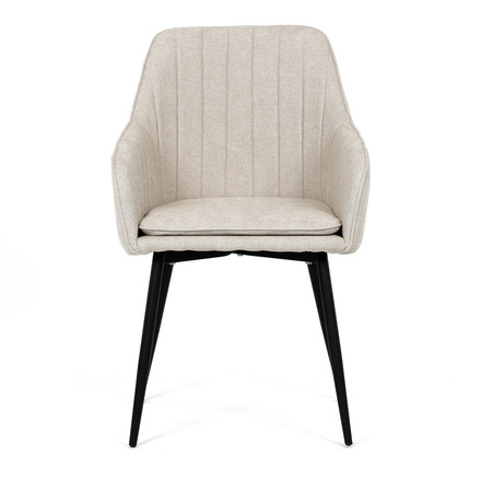 Moderní jídelní židle Autronic Židle jídelní, krémová látka, černý kov (DCL-221 CRM2) (1)