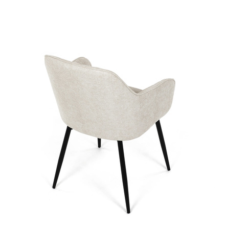 Moderní jídelní židle Autronic Židle jídelní, krémová látka, černý kov (DCL-221 CRM2) (20)