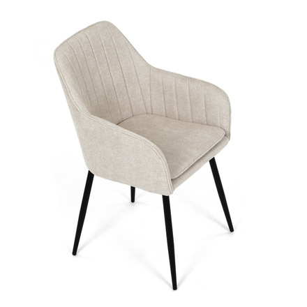 Moderní jídelní židle Autronic Židle jídelní, krémová látka, černý kov (DCL-221 CRM2) (23)