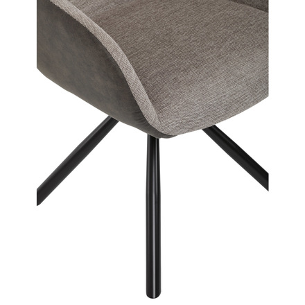 Moderní jídelní židle Autronic Židle jídelní, béžová látka a tmavě šedá látka v dekoru vintage kůže, černý kov, otočná P90°+ L90° s vratným mechanismem (DCH-Y1143 BG2) (29)